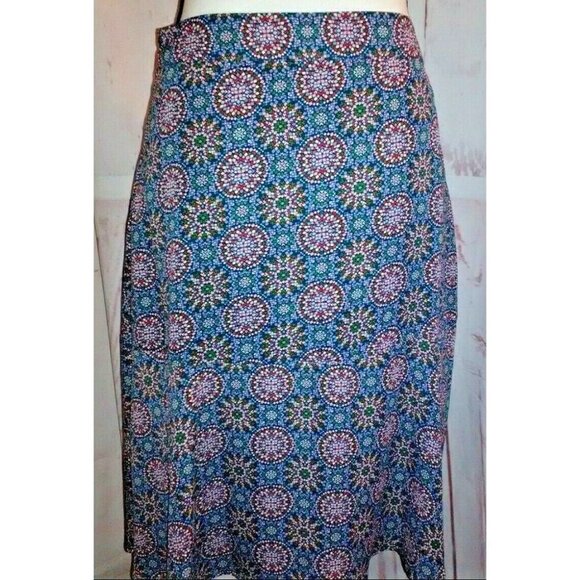De Collections Womens Flare Skirt Size XS Side Zip Blue - Picture 6 of 12